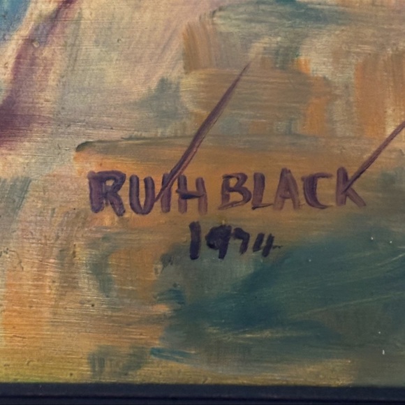 Original Oil Painting by RUTH BLACK Signed & Dated of San Antonio’s White Lilly - Picture 2 of 8